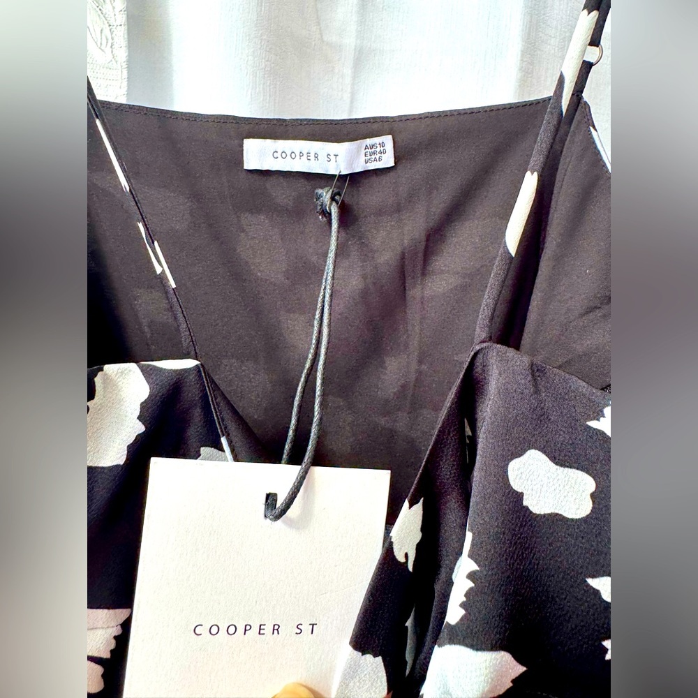 Cooper St. Black and White Spaghetti Strap Cocktail Sundress
